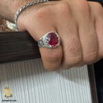 انگشتر نقره مردانه یاقوت سرخ مدل RSM K114