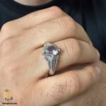 انگشتر نقره مردانه نگین هفت رنگ مدل RSM K116