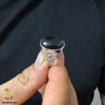 انگشتر نقره عقیق مشکی مردانه مدل RSM K117