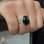 انگشتر مردانه عقیق مشکی مدل RSM K117