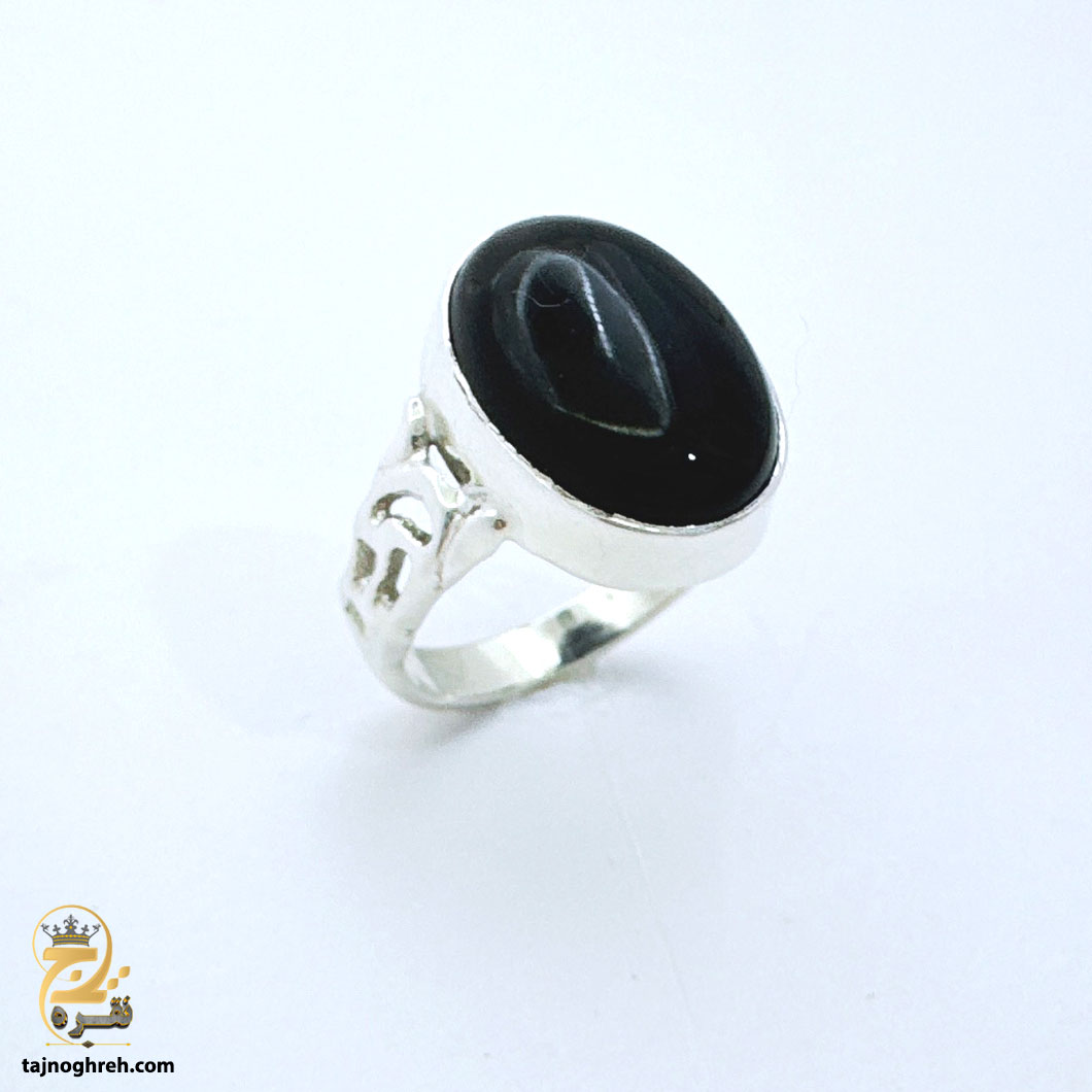 men-silver-ring-rsm-k117 انگشتر نقره مردانه عقیق مشکی مدل RSM K117