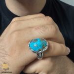 انگشتر نقره مردانه فیروزه اصل مدل RSM K119