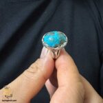 انگشتر نقره مردانه نگین فیروزه مدل RSM K119