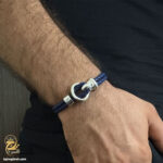 دستبند امگا نقره مردانه مدل BSM B85