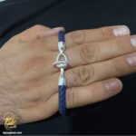 دستبند امگا نقره مردانه اصل مدل BSM B86