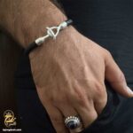 دستبند امگا نقره مردانه مدل BSM B86