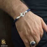 دستبند امگا مردانه نقره مدل BSM B86