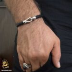 دستبند امگا مردانه نقره مدل BSM B88