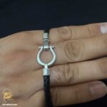 دستبند امگا مردانه نقره مدل BSM B89