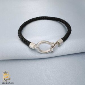 دستبند امگا مردانه نقره مدل BSM B89