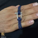 دستبند امگا مردانه نقره مدل BSM B90
