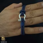 دستبند امگا مردانه نقره مدل BSM B91