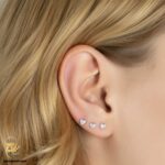 گوشواره نقره میخی قلب سه جفتی مدل ESW E65