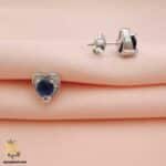 گوشواره نقره نگین دار میخی مدل ESW E82