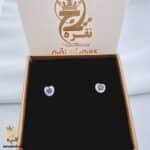 گوشواره نقره نگین دار مدل ESW E82