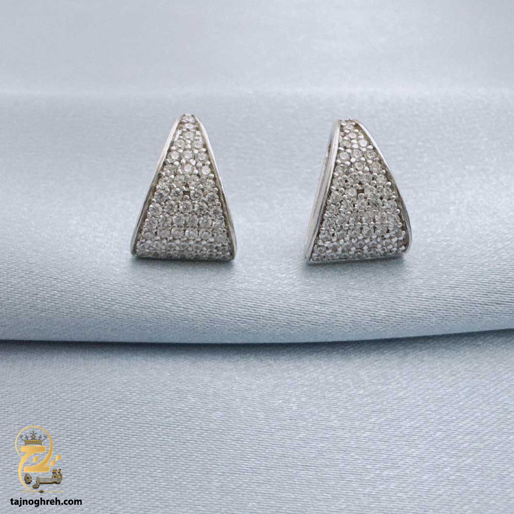 silver-earrin-esw-e84 گوشواره نقره نگین دار مدل ESW E84