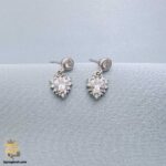 گوشواره نقره نگین دار مدل ESW E89