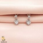 گوشواره نقره نگین دار آویز اشک مدل ESW E89