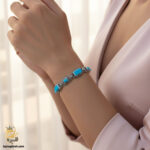 دستبند نقره زنانه نگین دار مدل DSW D51