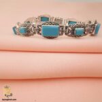 دستبند نقره نگین دار زنانه پهن مدل DSW D51