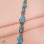 دستبند نقره زنانه نگین دار فیروزه مدل DSW D51