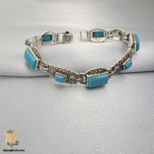 دستبند نقره زنانه نگین دار مدل DSW D51