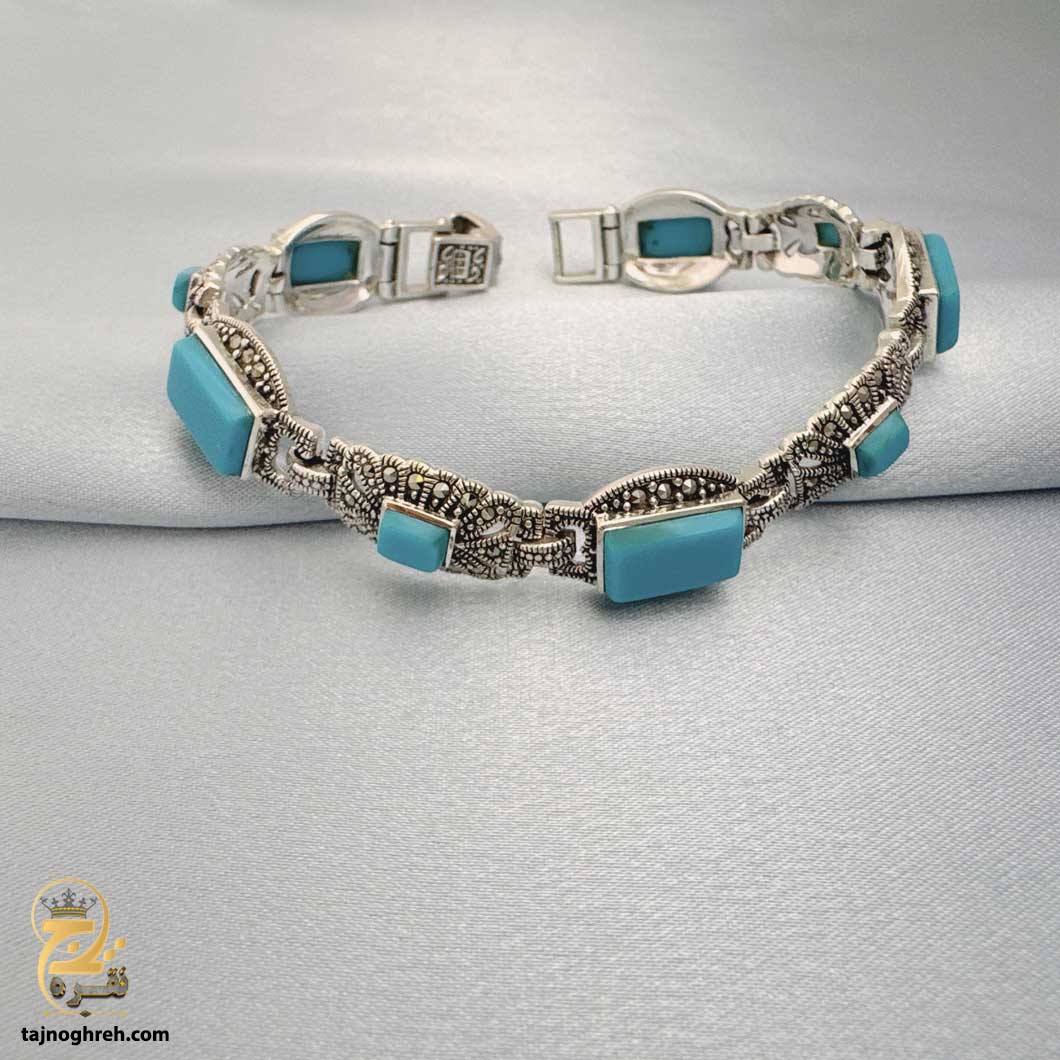 women-silver-bracelet-dsw-d51 دستبند نقره زنانه نگین دار مدل DSW D51