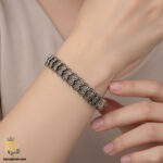 دستبند نقره زنانه پهن مدل DSW D53