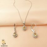 نیم ست نقره زنانه نگین دار اشکی مدل NSW N8 IMAGE1