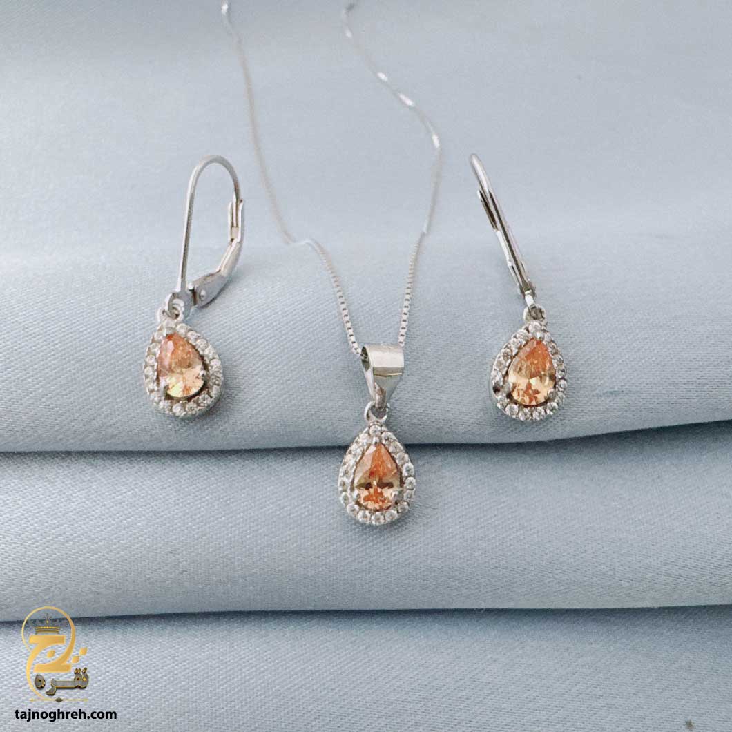half-set-silver-nsw-n8 نیم ست نقره نگین دار مدل NSW N8