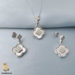 نیم ست نقره زنانه ونکلیف صدفی مدل NSW N9 IMAGE2