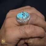انگشتر نقره مردانه دست ساز فیروزه مدل HSR M32