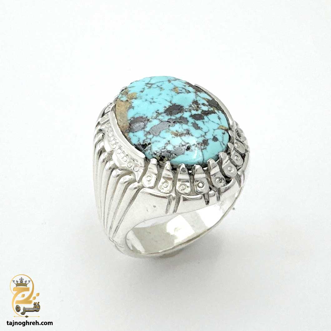 handmade-men-ring-hsr-m32-4 انگشتر نقره مردانه دست ساز فیروزه مدل HSR M32