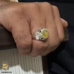 انگشتر دست ساز یاقوت زرد مدل HSR M34