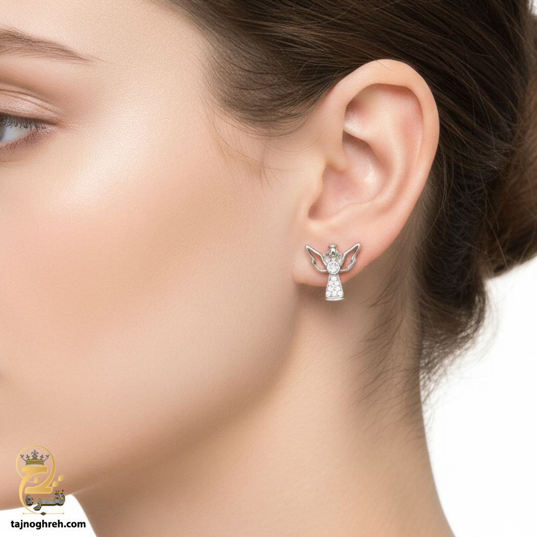 silver-earrin-esw-e76-0 گوشواره نقره زنانه شیک مدل ESW E76