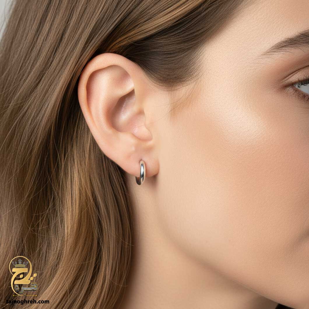 silver-earrin-esw-e77-0- گوشواره نقره حلقه ای مدل ESW E77
