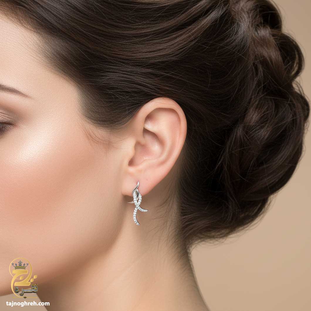 silver-earrin-esw-e88-0- گوشواره نقره مجلسی مدل ESW E88