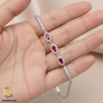 دستبند نقره تنیسی زنانه مدل DSW D56