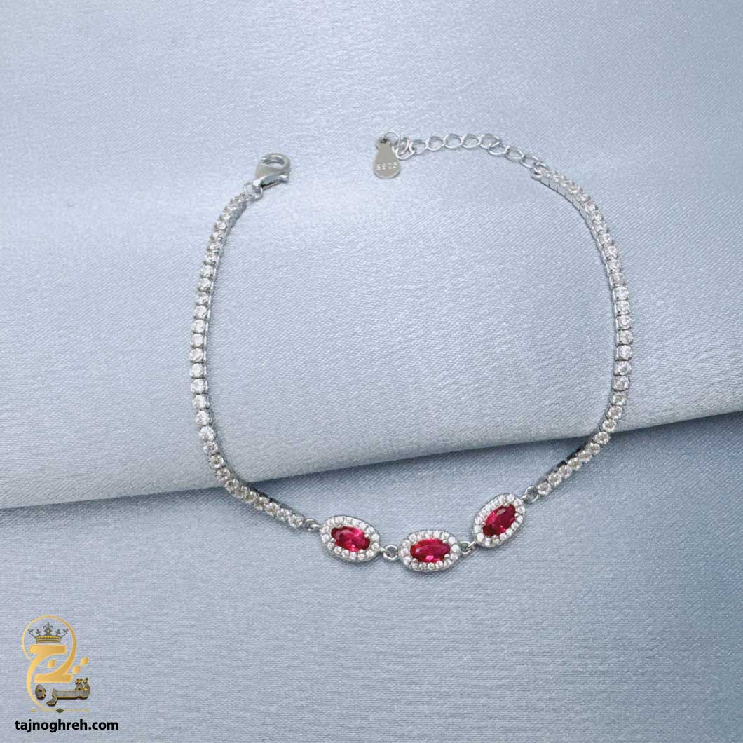 women-silver-bracelet-dsw-d56 دستبند نقره تنیسی زنانه مدل DSW D56