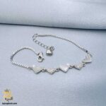 دستبند نقره زنانه زیبا صدفی مدل DSW D57