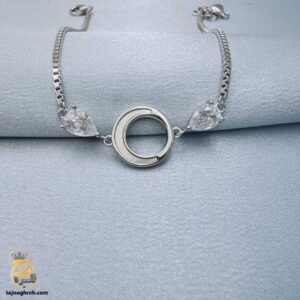 دستبند نقره زنانه نگین دار مدل DSW D59