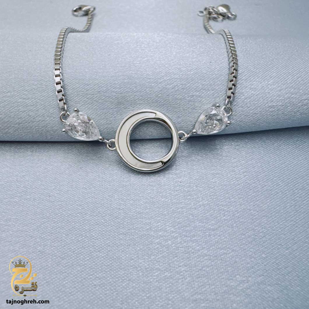 women-silver-bracelet-dsw-d59 دستبند نقره زنانه نگین دار مدل DSW D59