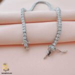 دستبند نقره تنیسی نگین دار مدل DSW D60
