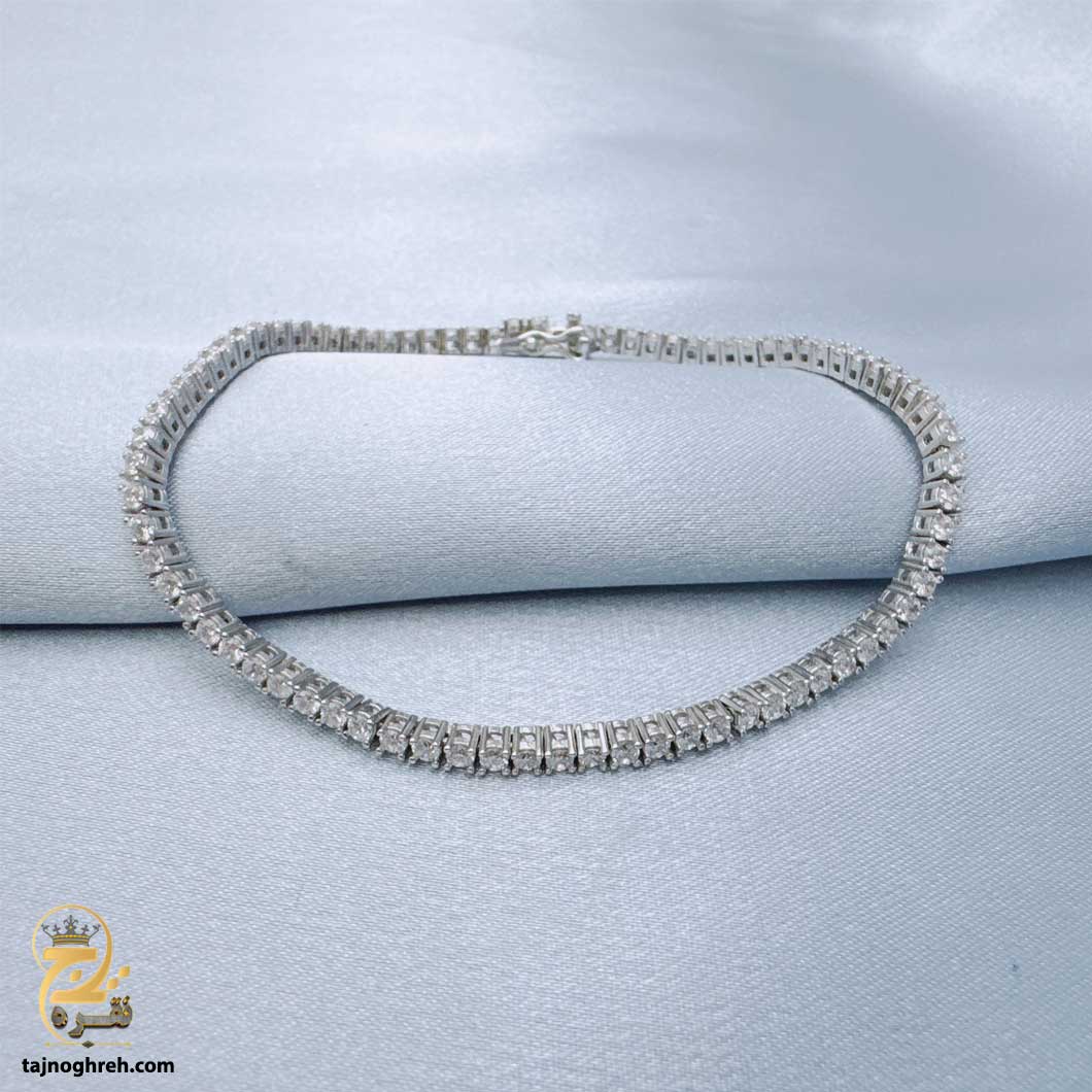 women-silver-bracelet-dsw-d60 دستبند نقره زنانه نگین دار مدل DSW D60