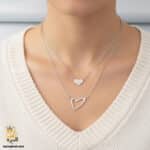 گردنبند نقره زنانه طرح قلب دو رنج مدل ZSW Z50 IMAGE4