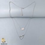 گردنبند نقره زنانه طرح قلب دو رنج مدل ZSW Z50 IMAGE2