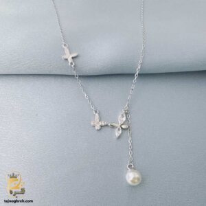 گردنبند نقره زنانه طرح آویز مروارید مدل ZSW Z63