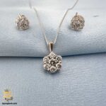 نیم ست نقره زنانه طرح جواهری مدل NSW N10