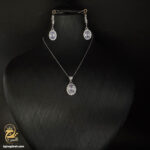 نیم ست نقره زنانه نگین دار مدل NSW N11