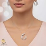 نیم ست نقره زنانه طرح نعل نگین دار مدل NSW N12 IMAGE1